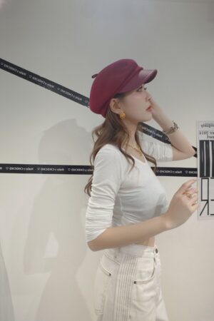 韓國羊毛斜口帽